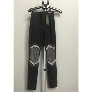 NWT!!! Verillas Black M cotton leggings with netted knees - discontinued style